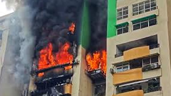 Massive Fire Devastates Ghaziabad's Gaur Green Apartments; Tragedy Averted by Swift Evacuation